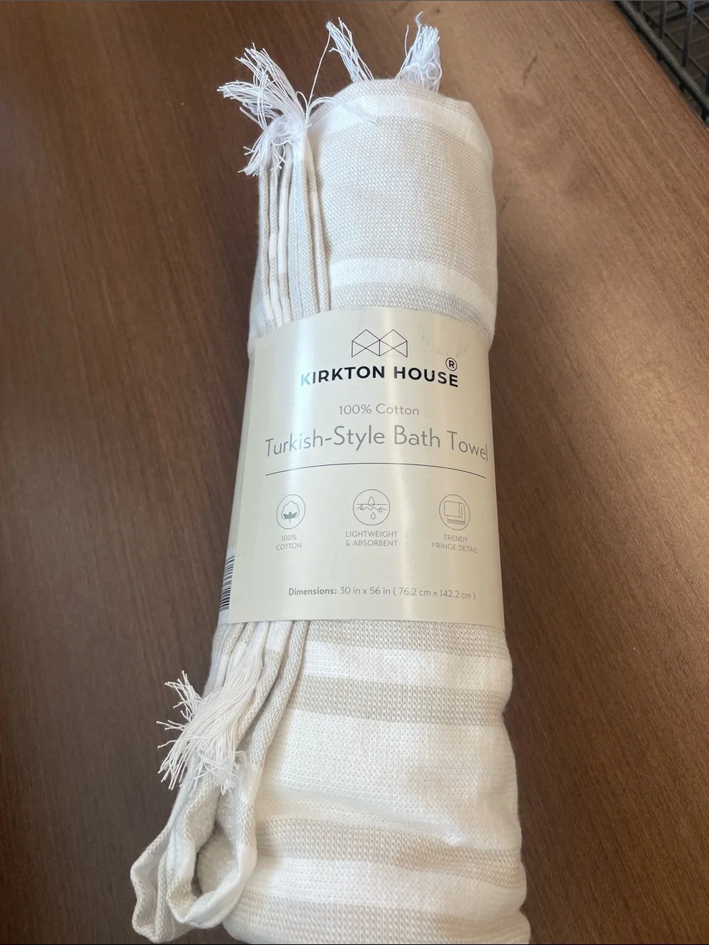 Cream Turkish-Style Bath Towel NWT!
